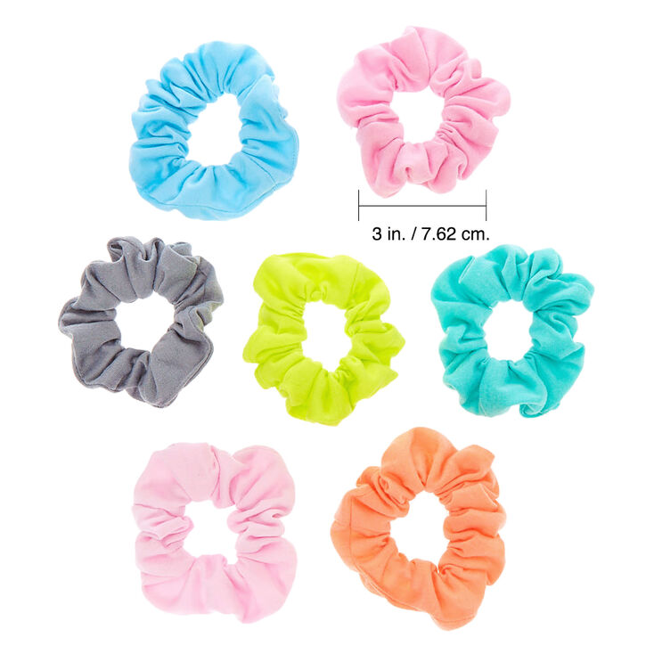 Small Pastel Rainbow Hair Scrunchies - 7 Pack,