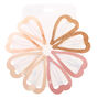 Blushing Gold Heart Snap Hair Clips - 8 Pack,