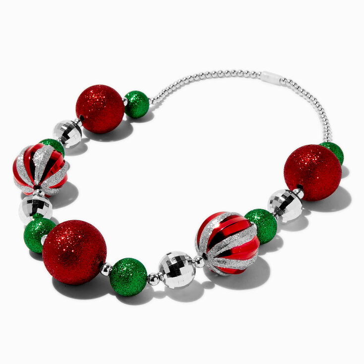 Glittery Christmas Ornament Necklace,