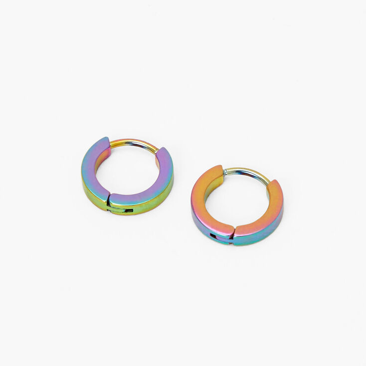Titanium Anodiozed 10MM Huggie Hoop Earrings,