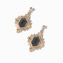 Gold-tone Hexagon Frame 1&quot; Drop Earrings,