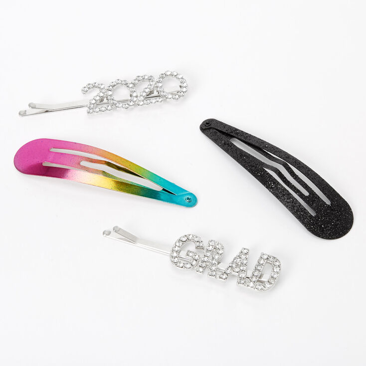 Grad 2020 Hair Pin & Snap Clip Set - 4 Pack,