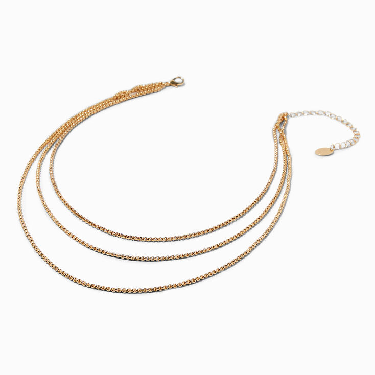 Gold Bolo Chain Multi-Strand Necklace,