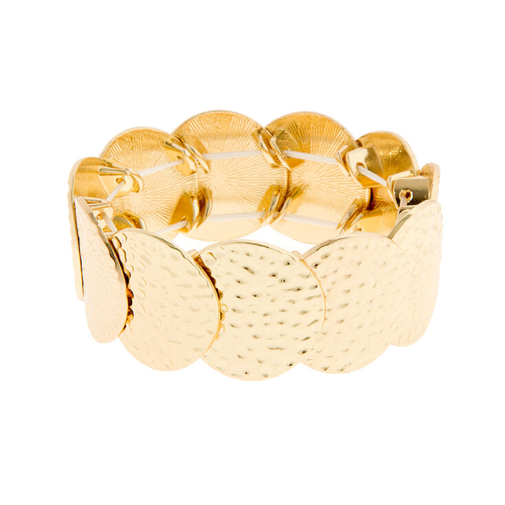 Hammered Gold Circles Stretch Bracelet,