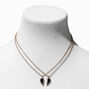 Black Broken Heart Pendant Necklace Set - 2 Pack,
