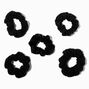 Mixed Texture Black Hair Scrunchies - 5 Pack,