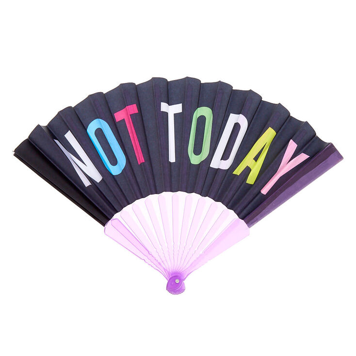 Not Today Folding Fan - Purple,