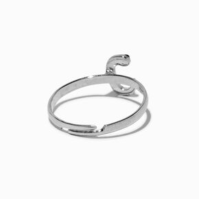 Silver-tone Snake Initial Ring - J ,