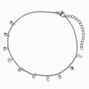 Silver-tone Cubic Zirconia Confetti Chain Anklet,