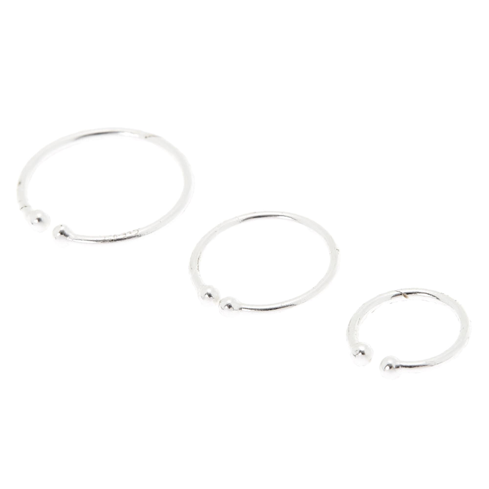 Sterling Silver Faux Nose Rings 3 Pack Icing US