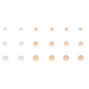 Mixed Metal Graduated Stud Earrings - 9 Pack,