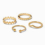 Gold-tone Zig Zag Midi Rings - 4 Pack,