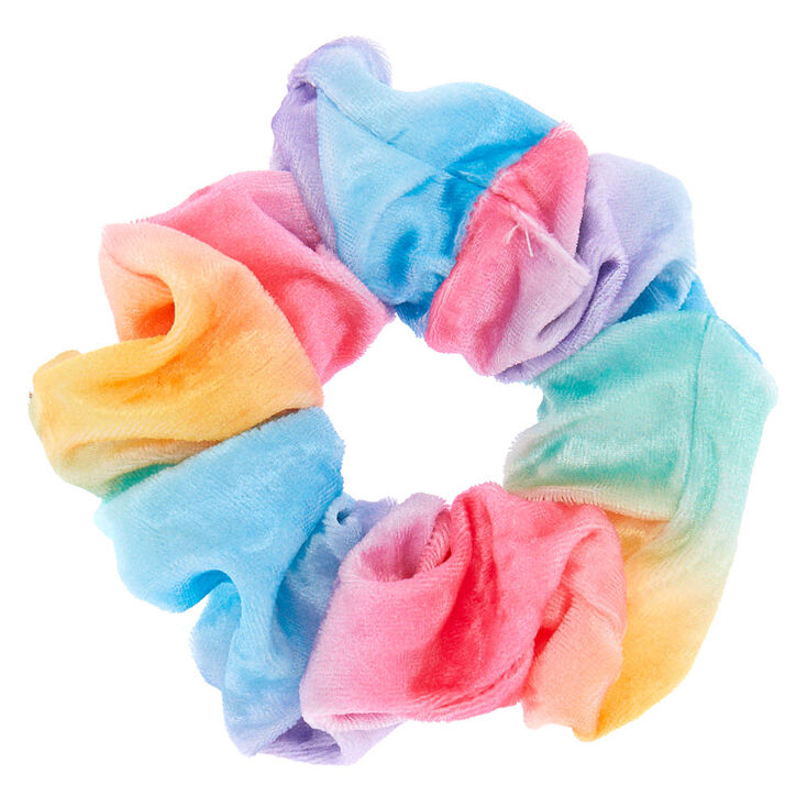 Pastel Rainbow Velvet Hair Scrunchie,