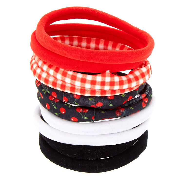 Cherry Hair Ties - Red, 10 Pack,
