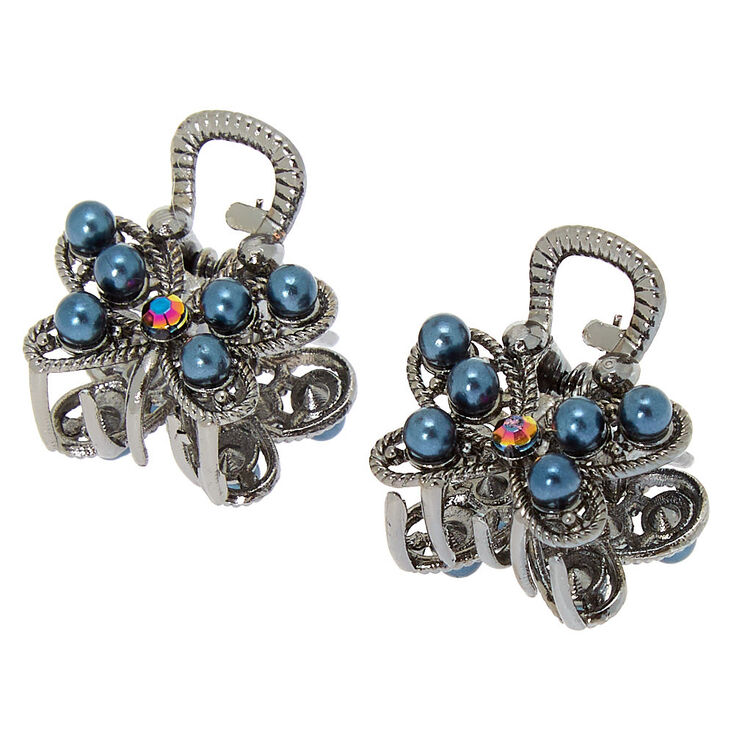 Silver Butterfly Mini Hair Claws - 2 Pack,