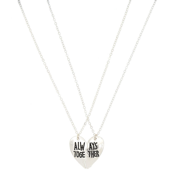 Silver Best Friends Always Together Pendant Necklaces - 2 Pack,