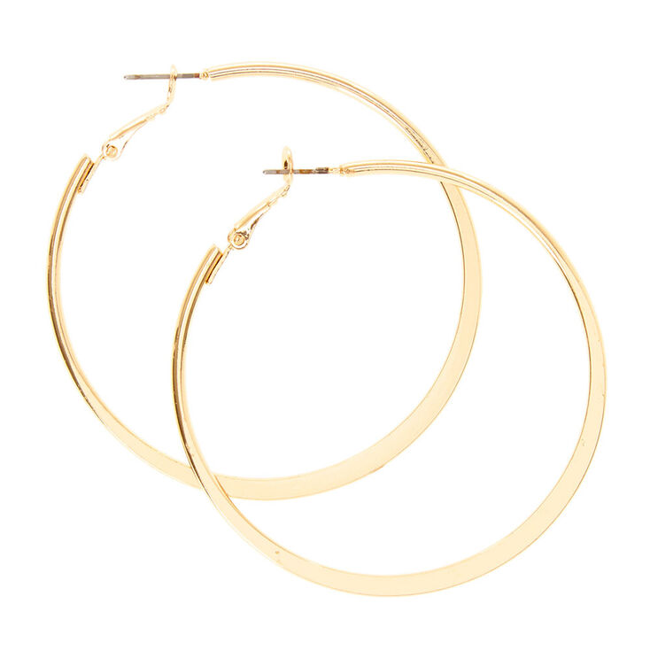 Gold Flat 60MM Hoop Earrings,