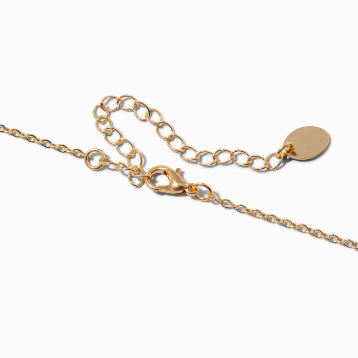 Gold-tone Hammered Bar Pendant Necklace,