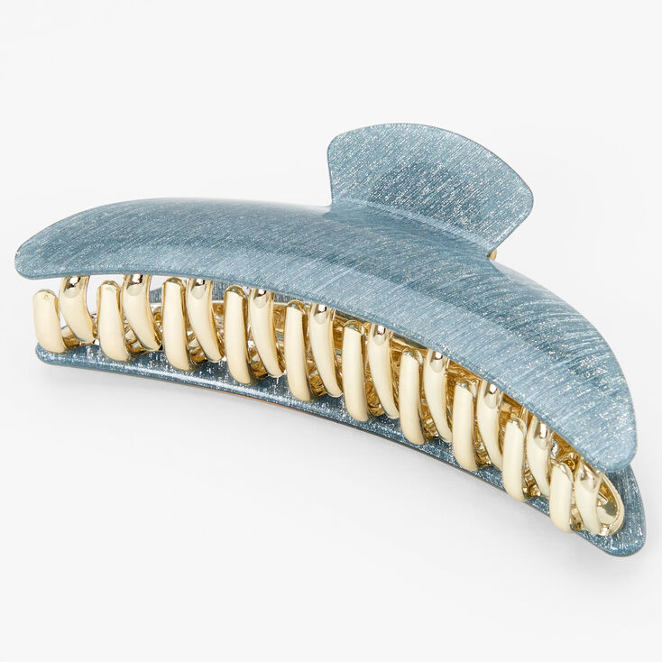 Large 5&quot; Blue-Gray Glitter Hair Claw,