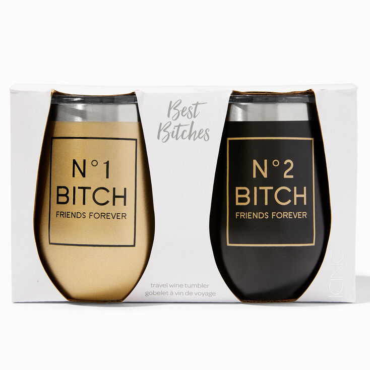 Best Bitches Best Friends Travel Wine Tumbler Set - 2 Pack,