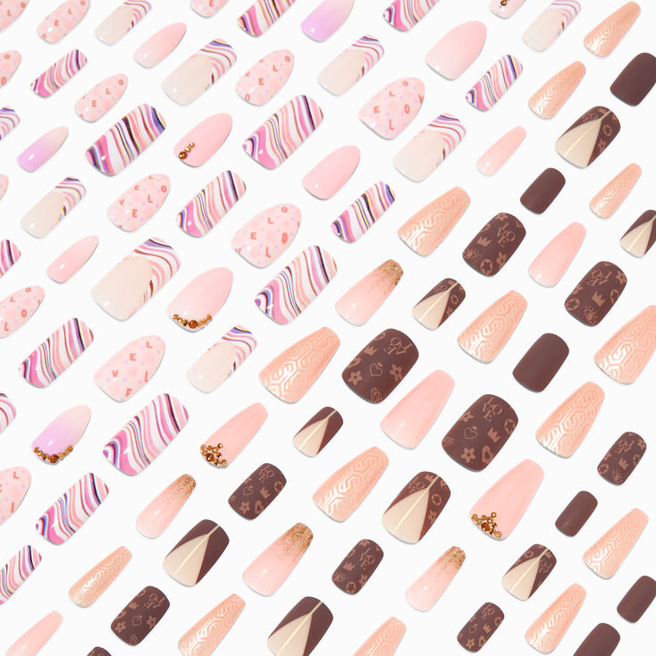 Mixed Status Vegan Faux Nail Set - 4 Pack,