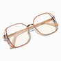 Rose Gold Bling Square Clear Lens Frames,