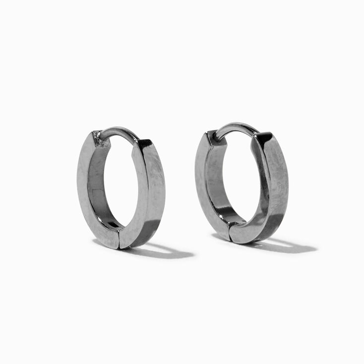 Silver Titanium 7MM Thick Hoop Earrings,