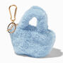 Blue Furry Mini Tote Bag Keychain,
