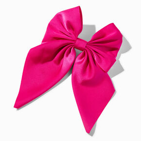 Hot Pink Satin Bow Barrette Hair Clip,