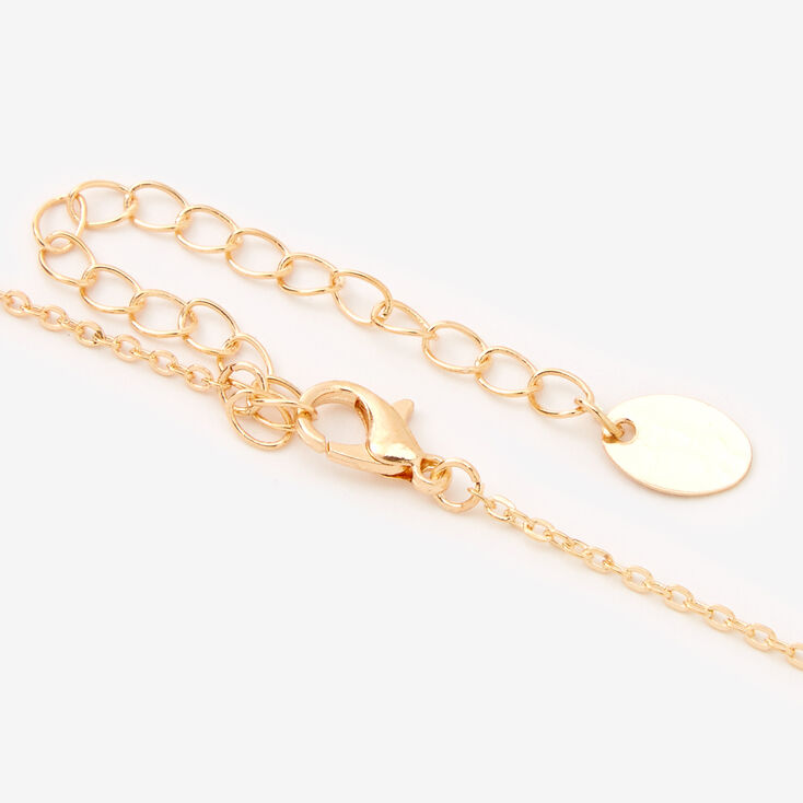 Gold Bar Five Charm Necklace,