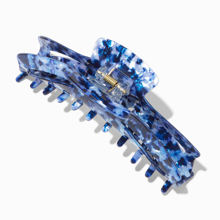 Blue Tortoiseshell Acrylic Hair Claw,