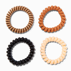 Mixed Neutrals Spiral Hair Ties - 4 Pack,