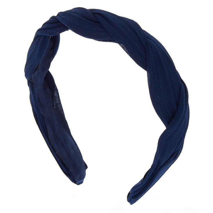 Chiffon Twisted Headband - Navy,