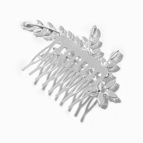 Silver Rhinestone Leaf Hair Comb,