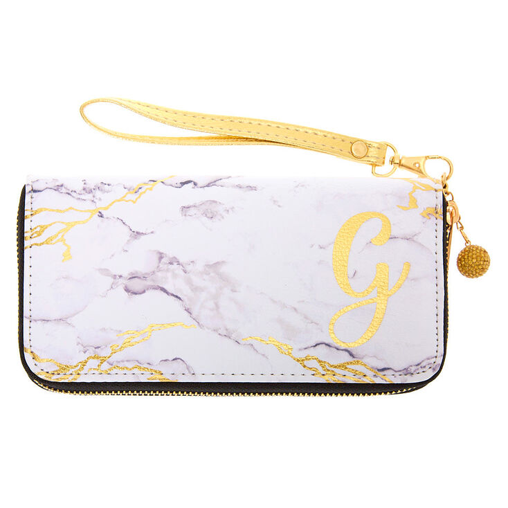 Marble Initial Wristlet - G,