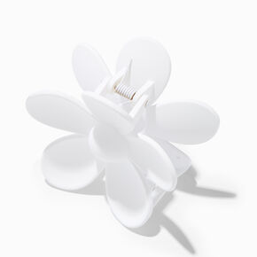 Matte Flower Hair Claw - White,