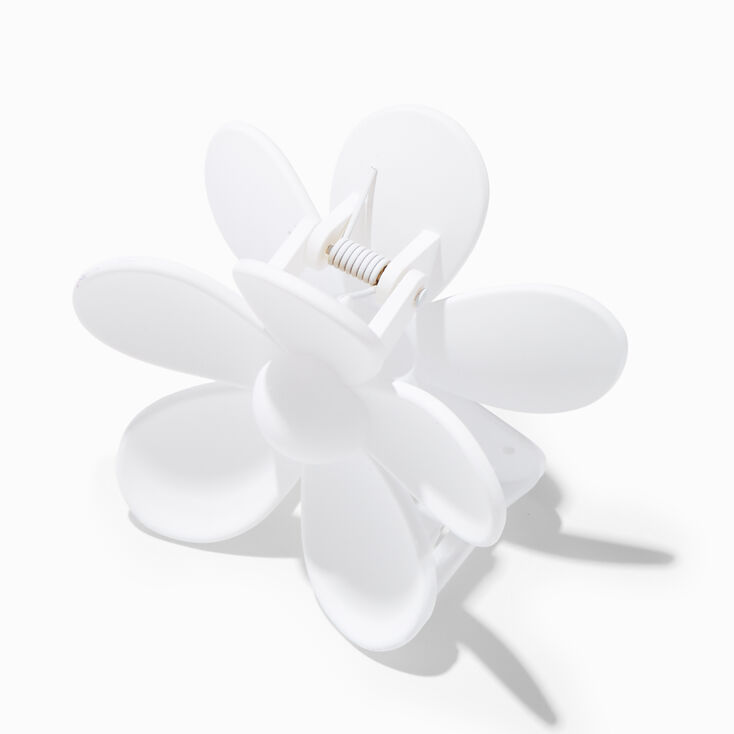Matte White Flower Hair Claw,