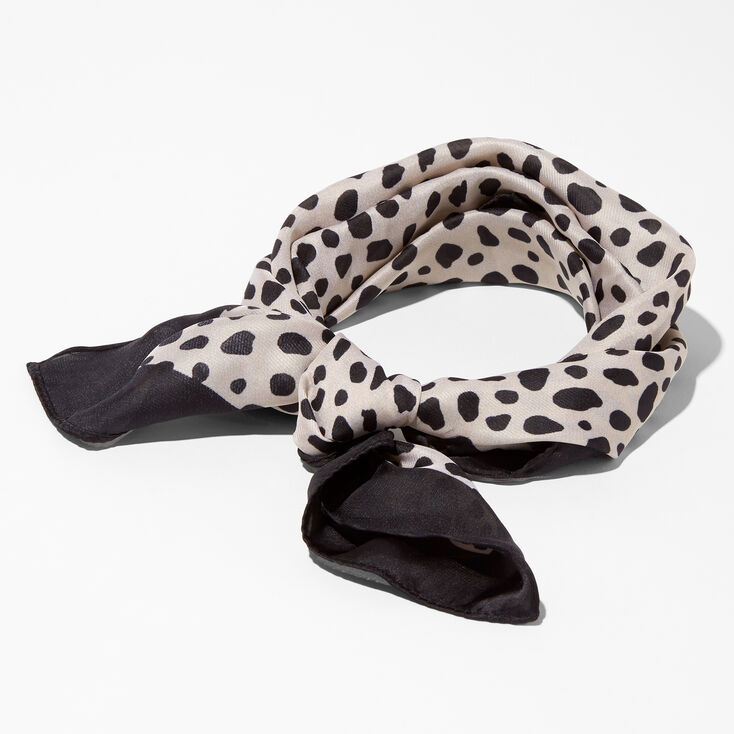 Brown Leopard Silky Bandana Headwrap,