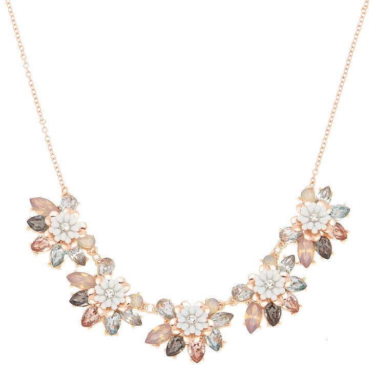 Rose Gold Antique Floral Statement Necklace,