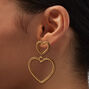 Gold-tone Twist Heart 2&#39;&#39; Drop Earrings,