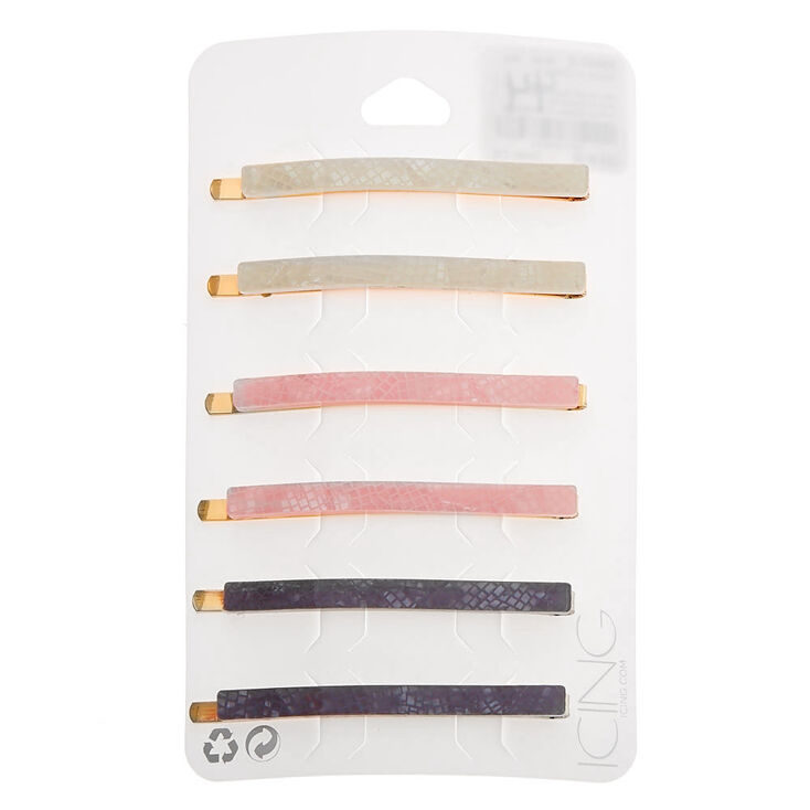 Pastel Snakeskin Hair Pins - 6 Pack,