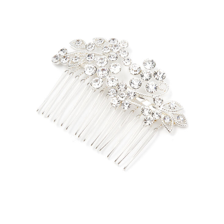 Crystal Flowers & Leaves Hair Comb,