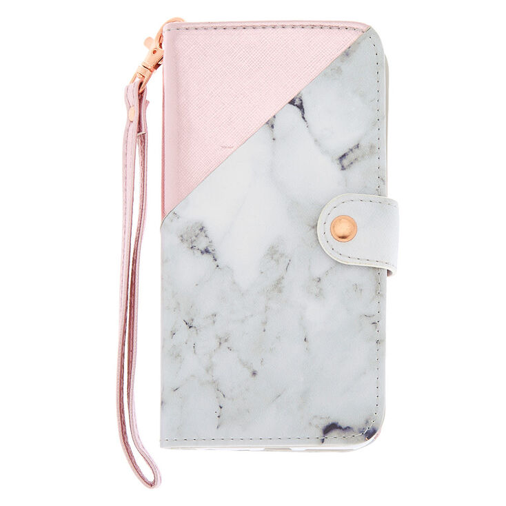 Marble and Rose Gold Folio Phone Case,