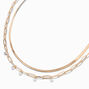 Gold Paperclip &amp; Woven Multi-Strand Necklace,