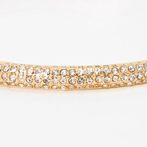 Gold Pave Rhinestone Bangle Bracelet,