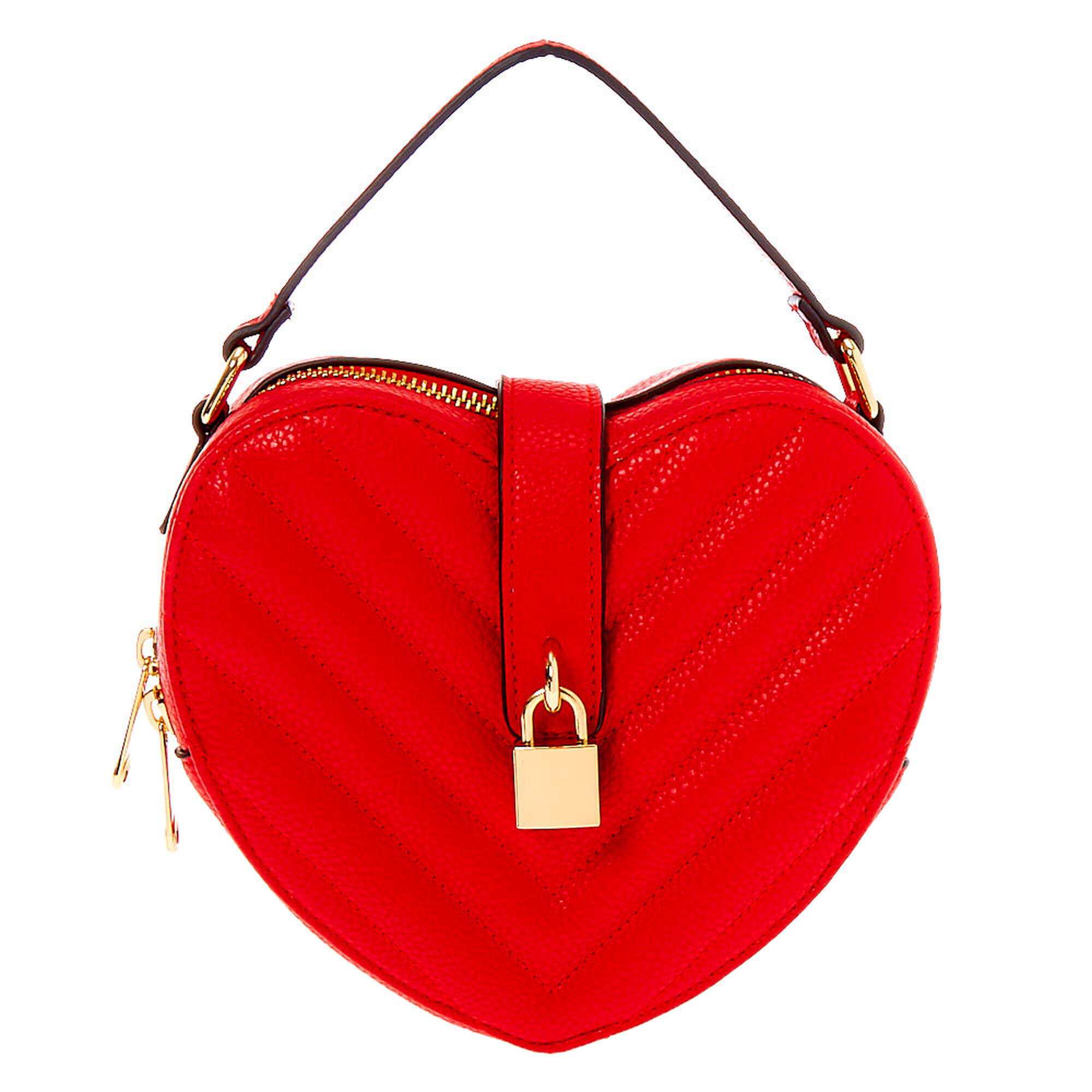 Chevron Heart Crossbody Bag - Red | Icing US