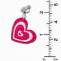 Pink Pulsating Heart 1.5&quot; Clip-On Drop Earrings,