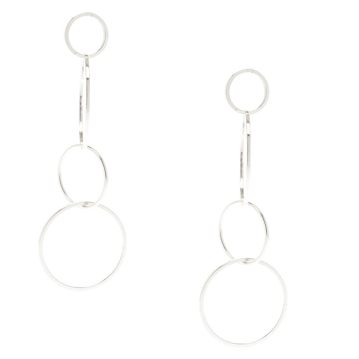 Silver Ring Drop Earrings,