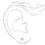 Sterling Silver Pink Cubic Zirconia 5MM Round Stud Earrings,