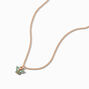 Gold-tone Butterfly Birthstone Pendant Necklace - August,